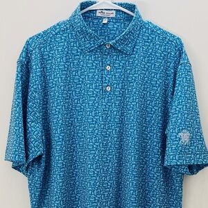 Peter Millar Crown Sport Men's Summer Comfort Polo Size L Cocktail Print